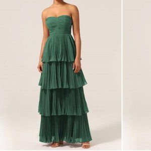 A-Line Sweetheart Floorlength Dress Tiered Chiffon Bridesmaid/Prom Dress